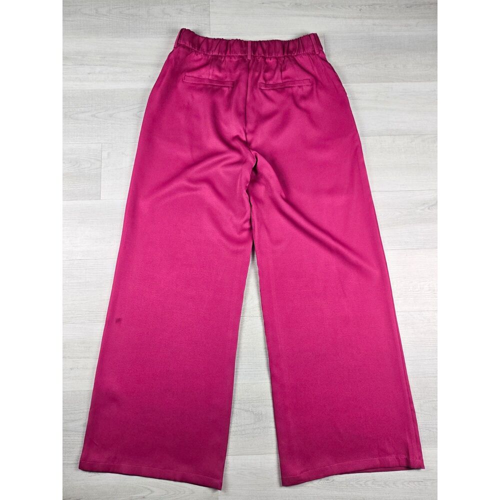 LULUMARI Magenta Fuchsia Pleated Wide Leg Dress Pants Womens Size XL Barbiecore